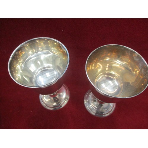 155 - 2 X SILVER PLATE GOBLETS