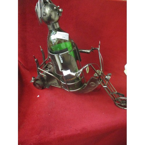 198 - NOVELTY WINE BOTTLE HOLDER IN THE DESIGN OF A MOTORBIKE