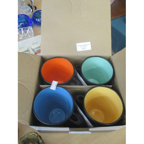 246 - SET OF 4 NEW PIEROTH COFFEE MUGS, BOXEED
