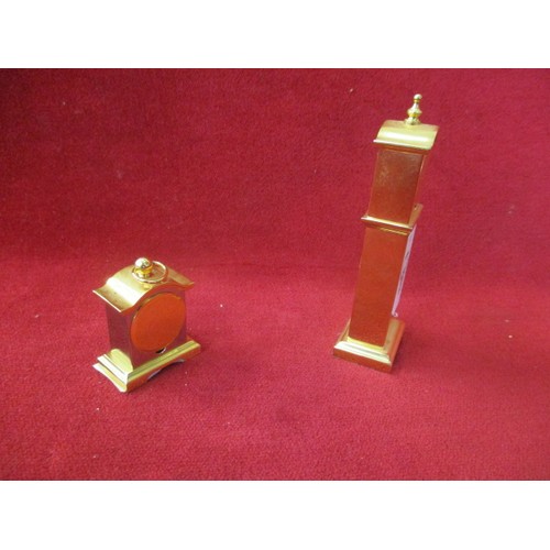 1 - 2 MINIATURE GOLD CLOCKS