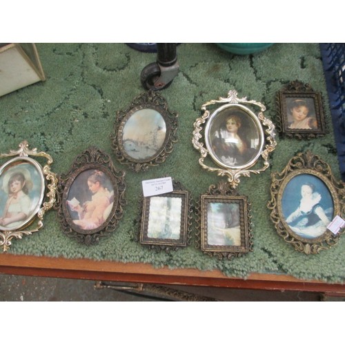 267 - COLLECTION OF 8 MINIATURE PHOTO FRAMES
