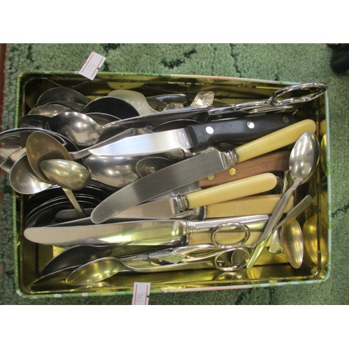 284 - TIN OF MIXED CUTLERY