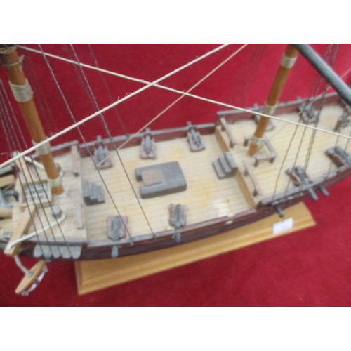 275 - WOODEN MODEL OF  FRIGATE SHIP  WITH INTRICATE DETAIL