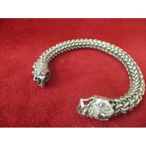 54 - TIBETAN MIAO SILVER HEAVY DRAGON BANGLE