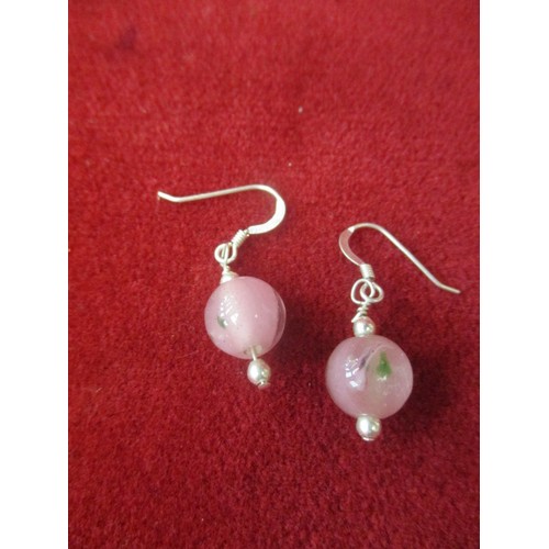 67 - QUANTITY OF NEW EARRINGS, GLASS DROPLETS (MURANO GLASS STYLE)