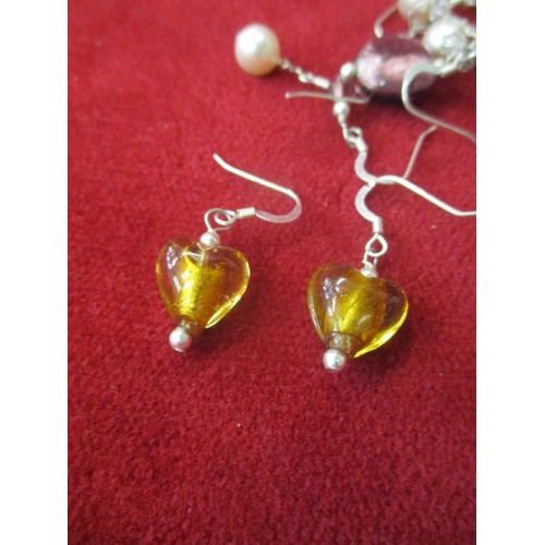 67 - QUANTITY OF NEW EARRINGS, GLASS DROPLETS (MURANO GLASS STYLE)