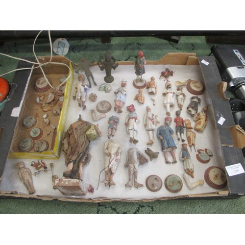 264 - LARGE COLLECTION OF INDIAN TERRACOTTA FIGURES IN NATIONAL COSTUME, IN NEED OF RESTORATION