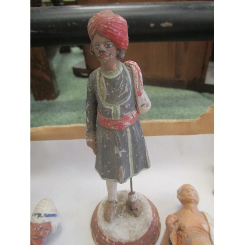 264 - LARGE COLLECTION OF INDIAN TERRACOTTA FIGURES IN NATIONAL COSTUME, IN NEED OF RESTORATION