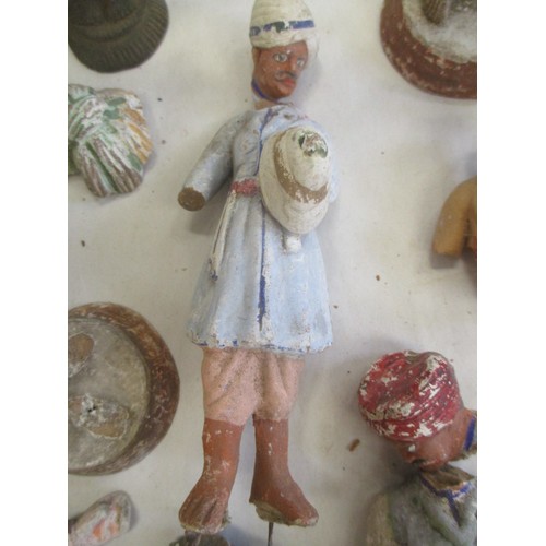 264 - LARGE COLLECTION OF INDIAN TERRACOTTA FIGURES IN NATIONAL COSTUME, IN NEED OF RESTORATION