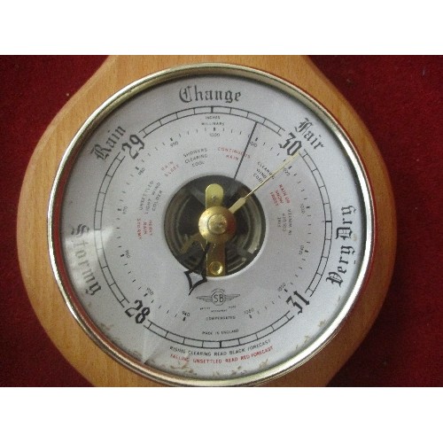 116 - WALL BAROMETER WITH THERMOMETER