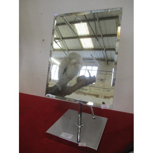 120 - ART DECO STYLE SHAVING OR DRESSING TABLE MIRROR ON CHROME STAND
