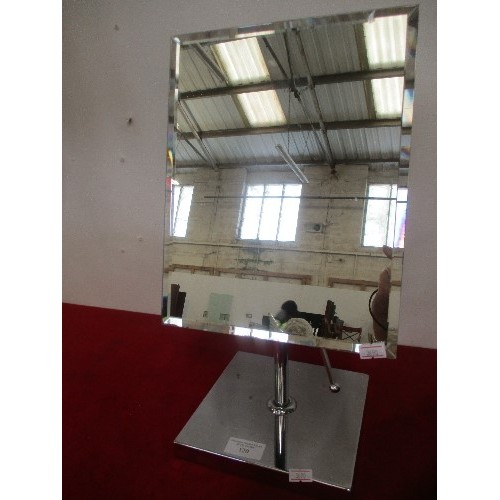 120 - ART DECO STYLE SHAVING OR DRESSING TABLE MIRROR ON CHROME STAND