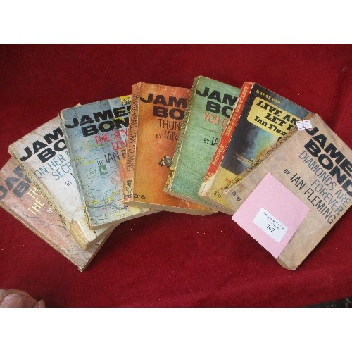 262 - 7 JAMES BOND PAPERBACKS BY PAN BOOKS INCLUDING THUNDERBALL, YOU ONLY LIVE TWICE ETC