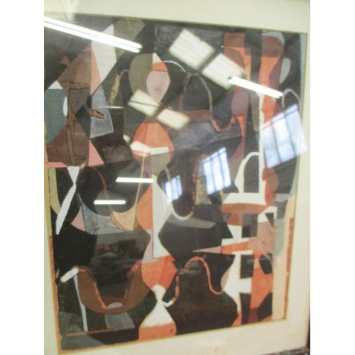 94A - A STRIKING PAIR OF EARLY ORIGINAL ABSTRACT PAINTINGS , BY ROBERT POLLARD. ORIGINALLY FROM THE PETER ... 