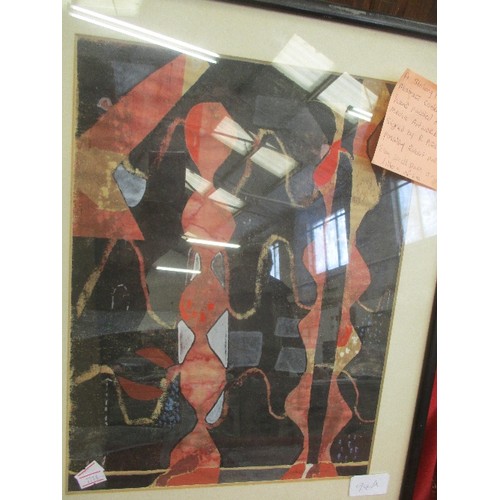 94A - A STRIKING PAIR OF EARLY ORIGINAL ABSTRACT PAINTINGS , BY ROBERT POLLARD. ORIGINALLY FROM THE PETER ... 