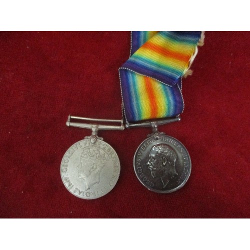 80 - WW1 BRITISH WAR MEDAL (GNR J MC KENZIE R A, 104703) AND A WW2 WAR MEDAL
