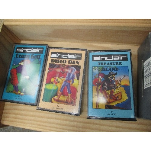 BOX OF SINCLAIR ZX81 GAMES: CRAZY GOLF, DISCO DAN, TREASURE ISLAND