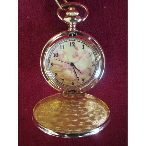 14 - GOLD COLOURED POCKET WATCH