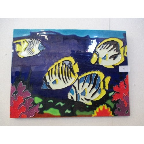 78 - CERAMIC FISH WALL PLAQUE 40X30CM