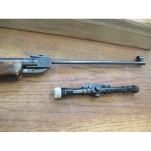 251A - A VINTAGE RUSSIAN USSR MADE VOSTOK AIR RIFLE, .177 WITH SCOPE, KASSNAR, 4/20