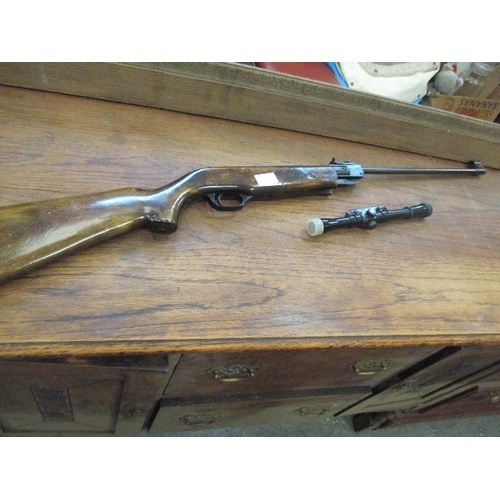 251A - A VINTAGE RUSSIAN USSR MADE VOSTOK AIR RIFLE, .177 WITH SCOPE, KASSNAR, 4/20