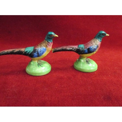 6 - PAIR OF CROWN STAFFORDHIRE MINIATURE PHEASANTS - ONE HAS MISSING TAIL END