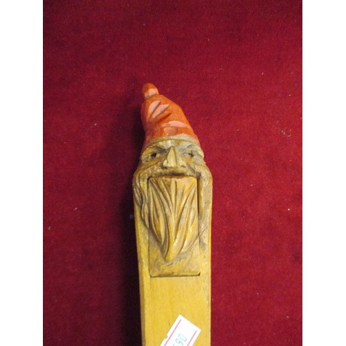 21 - BLACK FOREST CARVED WOODEN NUTCRACKER IN THE SHAPE OF A BEARDED TROLL