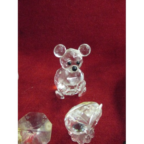 29 - SWAROVSKI CRYSTAL ANIMALS - INCLUDES SWAROVSKI DUCK AND CAT WITH A METAL TAIL AND A CRYSTAL OF BOHEM... 