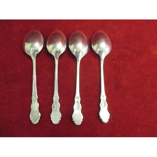 31 - SET OF 4 STERLING SILVER TEASPOONS, BIRMINGHAM 1962, 47 GRAMS