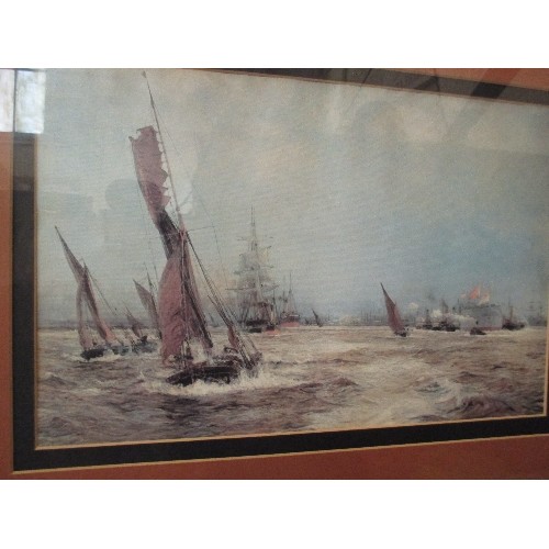 70 - FRAMED AND GLAZED MARITIME PRINT - 68CM X 48CM