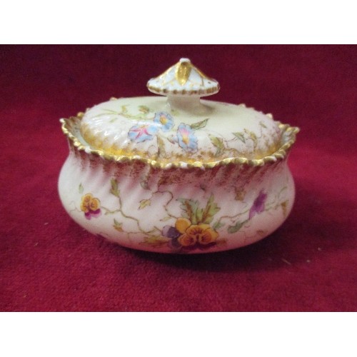 67F - ANTIQUE AND VINTAGE DECORATIVE CHINA INCLUDING SATSUMA VASE, PORCELAIN PIN CUSHION DOLL, VICTORIAN T... 