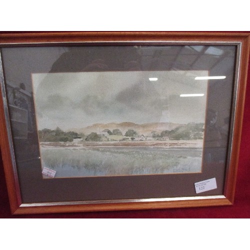 122 - FRAMED & GLAZED WATERCOLOUR SIGNED ANGUS STEWART, MULL