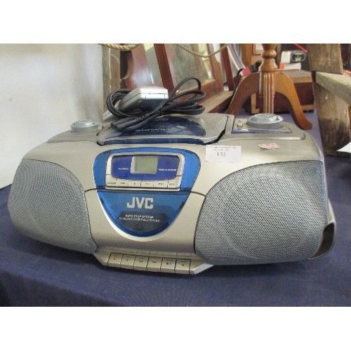 153 - JVC PORTABLE CD/RADIO/CASSETTE PLAYER WITH REMOTE CONTROL