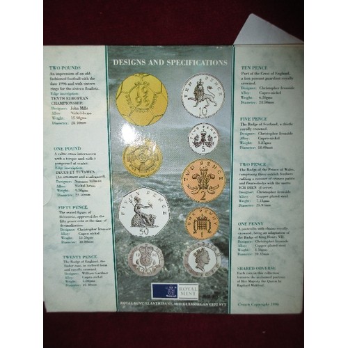 32 - 1996 UNITED KNGDOM BRILLIANT UNCIRCULATED COIN COLLECTION , £2.00 TO 1P