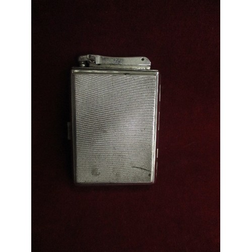 VINTAGE CHROME PLATED COMBINED CIGARETTE LIGHTER AND CIGARETTE CASE BY  COLIBRI, MONOPOL