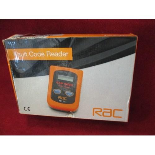 82 - BOXED RAC OBDII FAULT CODE READER