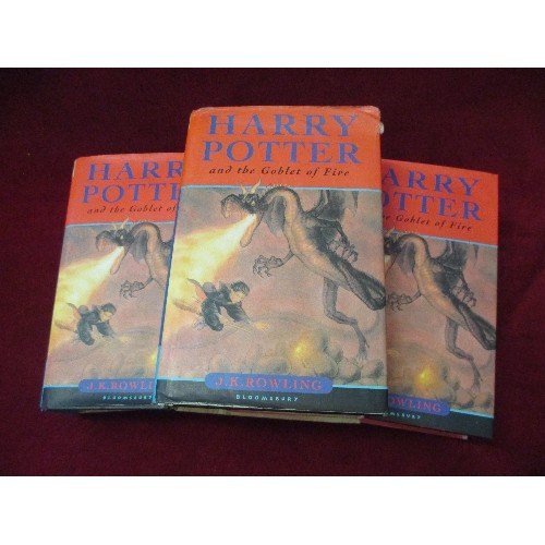 98 - 3 HARRY POTTER & THE GOBLET OF FIRE, 1 HAS THE PRINTING ERROR ON PAGE 503