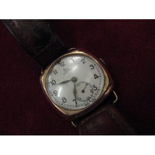 19 - VINTAGE 1930'S 9CT GOLD CASED RECORD 15 JEWEL WRISTWATCH