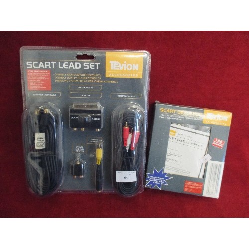 64 - SCART SELECTOR BOX & SCART LEADS, ALL NEW IN PACKAGING