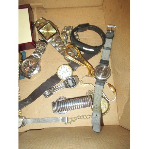 194 - BOX OF MIXED WATCHES