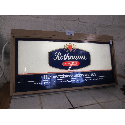 196 - ROTHMANS KINGSIZE LIGHT UP ADVERTISING BOARD (WORKING)