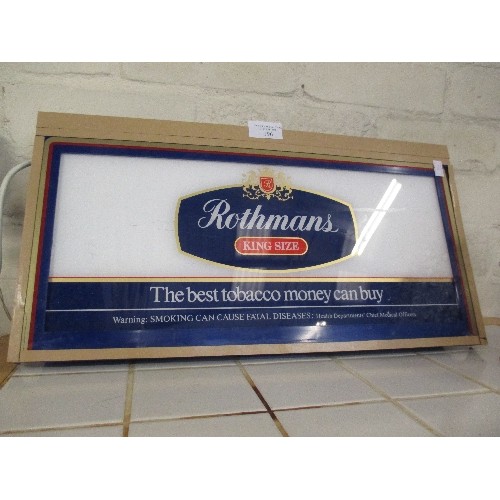 196 - ROTHMANS KINGSIZE LIGHT UP ADVERTISING BOARD (WORKING)