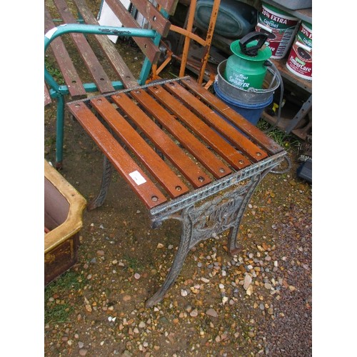 669 - SMALL GARDEN DRINKS TABLE - IRON & WOOD