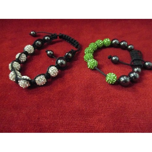 19 - 2 HEMATITE SHAMBALA BRACELETS