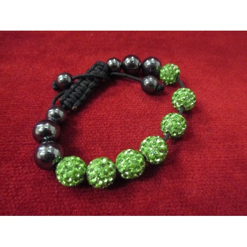 19 - 2 HEMATITE SHAMBALA BRACELETS