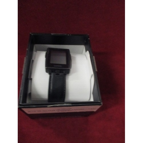 25 - STEEL PEBBLE SMARTWATCH WITH ORIGINAL BOX AND PAPERWORK