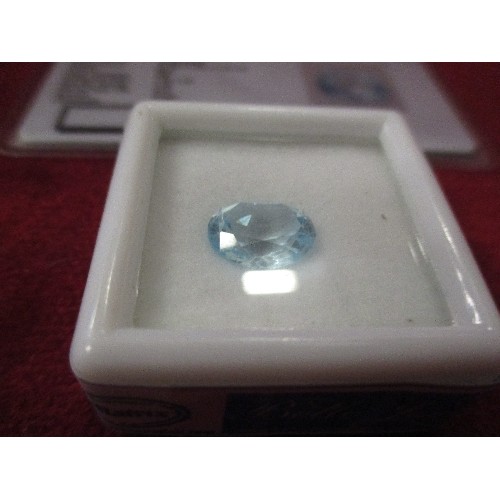 34 - 6.60CT BLUE TOPAZ GEMSTONE WITH NUMBERED CERTIFICATE