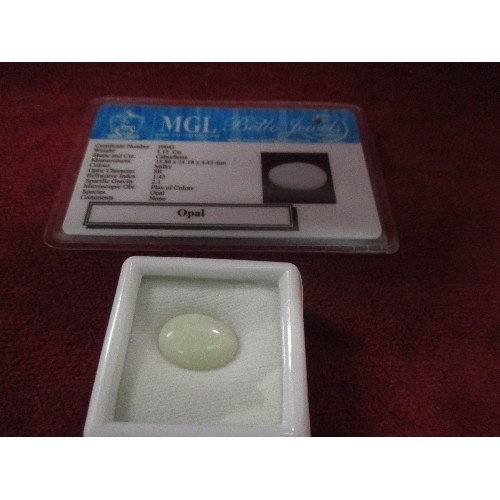 35 - 5.15CT GENUINE OPAL GEMSTONE WITH NUMBERED CERTIFICATE