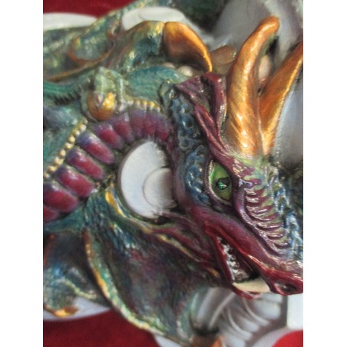 73 - CERAMIC DRAGON DESIGN WALL SHELF