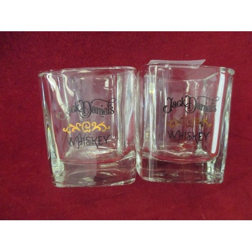 128 - PAIR OF JACK DANIELS HEAVY CRYSTAL TUMBLERS